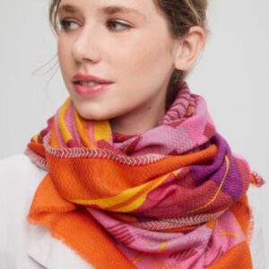 Echarpe fleuri multicolore hiver