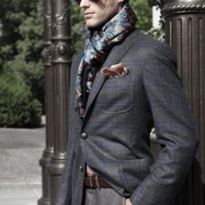 Foulard maron bleu urbain
